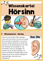 Vorschau - Arbeitsblätter - Wissenskartei - Der Hörsinn / Unsere Ohren - Seite 1