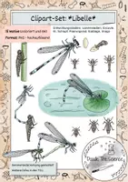 Vorschau - selbst erstellte Cliparts/Grafiken - Clipart-Set: Libelle - Entwicklung, Imago, Paarungsrad, Larven - Deckblatt