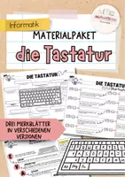 Vorschau - Arbeitsblätter - Die Tastatur: Aufbau | Shortcuts | Funktionsweise | Merkblätter - Deckblatt