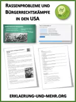 Vorschau - Arbeitsblätter - Rassenprobleme und Bürgerrechtskämpfe in den USA - Lückentext und Übungen - Deckblatt