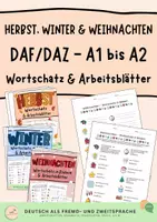Vorschau - Arbeitsblätter - Materialset: Wörter in Bildern - Herbst, Winter, Weihnachten - Deckblatt