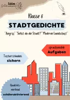 Vorschau - Arbeitsblätter - Sprachsensibler Unterricht Stadtgedichte ab Klasse 8 - Deckblatt