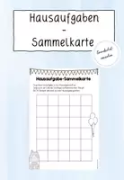 Vorschau - Arbeitsblätter - Hausaufgabensammelkarte (Stempelkarte) - Deckblatt