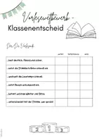 Vorschau - Arbeitsblätter - Bewertungsbogen - Vorlesewettbewerb (Klassenentscheid) - Deckblatt