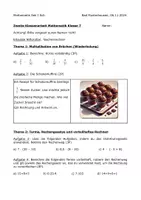 Vorschau - Arbeitsblätter - Mathearbeit zu Termen und Rechengesetzen - Deckblatt