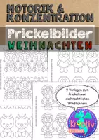 Vorschau - Mal- und Bastelvorlagen - Weihnachten Windlichter Prickeln - Deckblatt