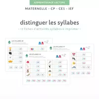 Aperçu - Feuilles d'exercices - Les 17 fiches d'activités syllabes - Page de couverture