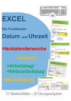 Vorschau - Stundenentwürfe - Tabellenkalkulation - Funktionen Datum und Uhrzeit in Excel - Deckblatt