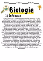 Vorschau - Unterrichtsreihen - Endozytose und Exozytose Informationen und Arbeitsblätter - Seite 1