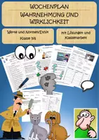 Vorschau - Arbeitsblätter - Wochenplan / Themenheft Wahrnehmung und Wirklichkeit - Deckblatt