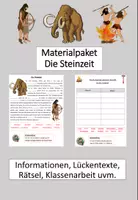 Vorschau - Unterrichtsreihen - Materialpaket "Die Steinzeit" Jg. 4+5 inkl. Lösungen - Deckblatt