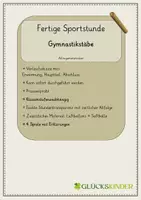 Vorschau - Stundenentwürfe - Gymnastikstäbe (Fertige Sportstunde) - Deckblatt