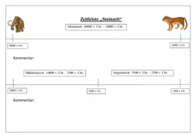 Vorschau - Arbeitsblätter - Zeitleiste "Steinzeit" - Deckblatt