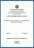anteprima - Materiale di supporto/inclusione - Tesi tirocinio Scienze della Formazione Primaria - Pagina di copertina