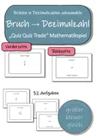 Vorschau - Spiele - Bruch in Dezimalzahl umwandeln - Quiz Quiz Trade (Mathematikspiel) - Deckblatt
