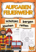Vorschau - Arbeitsblätter - Aufgaben Feuerwehr - Deckblatt