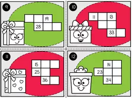 Aperçu - Cartes / Images - Cartes à tâches Les grilles de nombres jusqu'à 40 Noël - Page 3