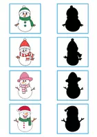 Vorschau - Fördermaterial/Inklusion - Schattenbilder Winter, Schneemänner, differenziert - Seite 1
