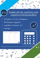 Vorschau - Arbeitsblätter - Kubikzahl der positiven und negativen Dezimalzahlen | Mathematik | 26 Spalten - Deckblatt