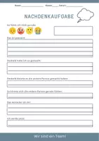 Vorschau - Arbeitsblätter - Nachdenkaufgabe / Nachdenkblatt - Seite 1