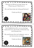 Vorschau - Arbeitsblätter - 10 Aufgabenkarten: Umfang von Vierecken (Rechtecke, Quadrate) berechnen (Sachaufgaben) - Seite 1