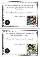 Vorschau - Arbeitsblätter - 10 Aufgabenkarten: Umfang von Vierecken (Rechtecke, Quadrate) berechnen (Sachaufgaben) - Seite 3