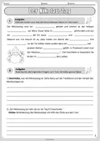 Vorschau - Arbeitsblätter - Nikolaustag / Nikolaus / Nikolausfest - Förderung der Lesekompetenz (Sachtext, Arbeitsblatt und Lösungen) - Seite 2