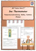 Vorschau - Arbeitsblätter - Das Thermometer: Aufbau, Funktion, Versuch, Übungen - Deckblatt