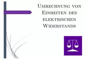 Vorschau - Arbeitsblätter - Umrechnung von Einheiten des elektrischen Widerstands | Mathematik | 26 Spalten - Seite 1