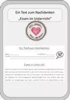 Vorschau - Merkblätter - Abschreibtext - ein Text zum Nachdenken - Essen im Unterricht - Deckblatt