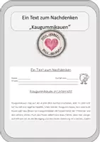 Vorschau - Merkblätter - Abschreibtext - ein Text zum Nachdenken - Kaugummikauen - Deckblatt