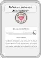 Vorschau - Merkblätter - Abschreibtext - ein Text zum Nachdenken - Nackenklatscher - Deckblatt