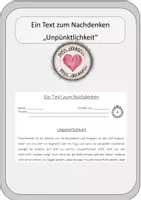 Vorschau - Merkblätter - Abschreibtext - ein Text zum Nachdenken - Unpünktlichkeit - Deckblatt