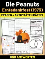 Vorschau - Arbeitsblätter - Film: "Die Peanuts – Erntedankfest (1973)" Fragen + Aktivitäten Rätsel + und Antworten - Deckblatt