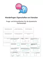 Vorschau - Aufgabenkarten - Wanderfragen: Eigenschaften von Vierecken - Deckblatt