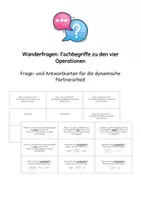 Vorschau - Aufgabenkarten - Wanderfragen zu den Fachbegriffen der Grundrechenarten - Deckblatt