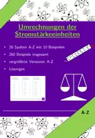 Vorschau - Arbeitsblätter - Umrechnungen der Stromstärkeeinheiten | Mathematik | 26 Spalten - Deckblatt