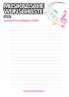 Vorschau - Stundenentwürfe - Die "musikalische Wunschliste" zum Ausfüllen - Deckblatt