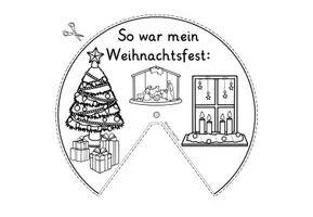 Vorschau - Arbeitsblätter - Weihnachten Kl. 1-3 Drehscheibe Rückblick Mein Weihnachtsfest - Seite 1