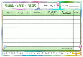 Vorschau - Spiele - Stadt-Land-Fluss zum Thema Fasching / Karneval - Seite 2