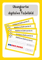Vorschau - Stationenlernen - Mathekartei zur Addition im ZR10 - Deckblatt