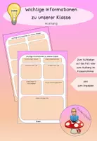 Vorschau - Poster - Wichtige Infos zu unserer Klasse - Aushang fürs Klassenzimmer - Deckblatt