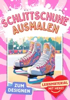 Vorschau - Arbeitsblätter - Schlittschuhe Winter Ferien zum Designen Ausmalen - Deckblatt