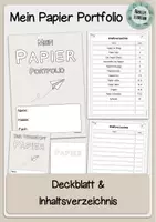 Vorschau - Arbeitsblätter - Papier entdecken – Portfolio-Deckblatt & Inhaltsverzeichnis für die Unterrichtseinheit - Deckblatt