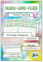 Vorschau - Spiele - Stadt-Land-Fluss zum Thema Fasching / Karneval - Deckblatt
