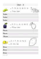 Vorschau - Arbeitsblätter - 4 Arbeitsblätter "Alphabetisierung - Obst II", DaZ Klasse 2-7 - Seite 1