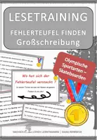 Vorschau - Fördermaterial/Inklusion - Olympia Spezial - Skateboard: Fehlerteufel Lesekarten Großschreibung - Deckblatt