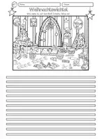 Vorschau - Arbeitsblätter - Schreiben zu Bildern Weihnachten Klasse 2, 3, 4, Wimmelbild Wichtel - Seite 2