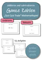 Vorschau - Spiele - Ganze Zahlen addieren und subtrahieren - Quiz Quiz Trade (Mathematikspiel) - Deckblatt