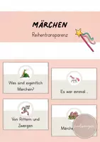 Vorschau - Bildkarten - Märchen: Reihentransparenz für eine Einheit - Deckblatt